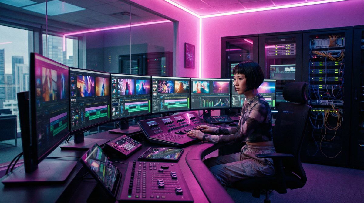 黄色仓库视频剪辑工作室